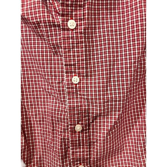 Janie & Jack Red & White Checkered Boys Button-Up Long Sleeve Shirt Size 2T - Picture 4 of 6